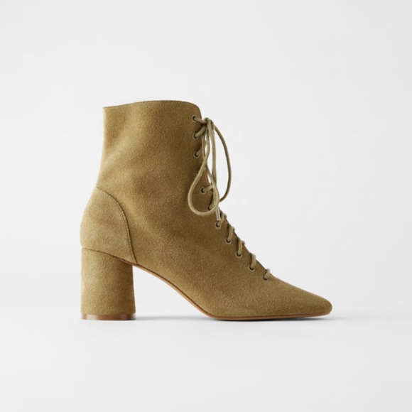 Zara Suede Lace Up Boots 🤎 - Picture 3 of 6